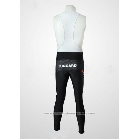 2010 Maillot Cyclisme Saxo Bank Noir et Blanc Manches Longues et Cuissard